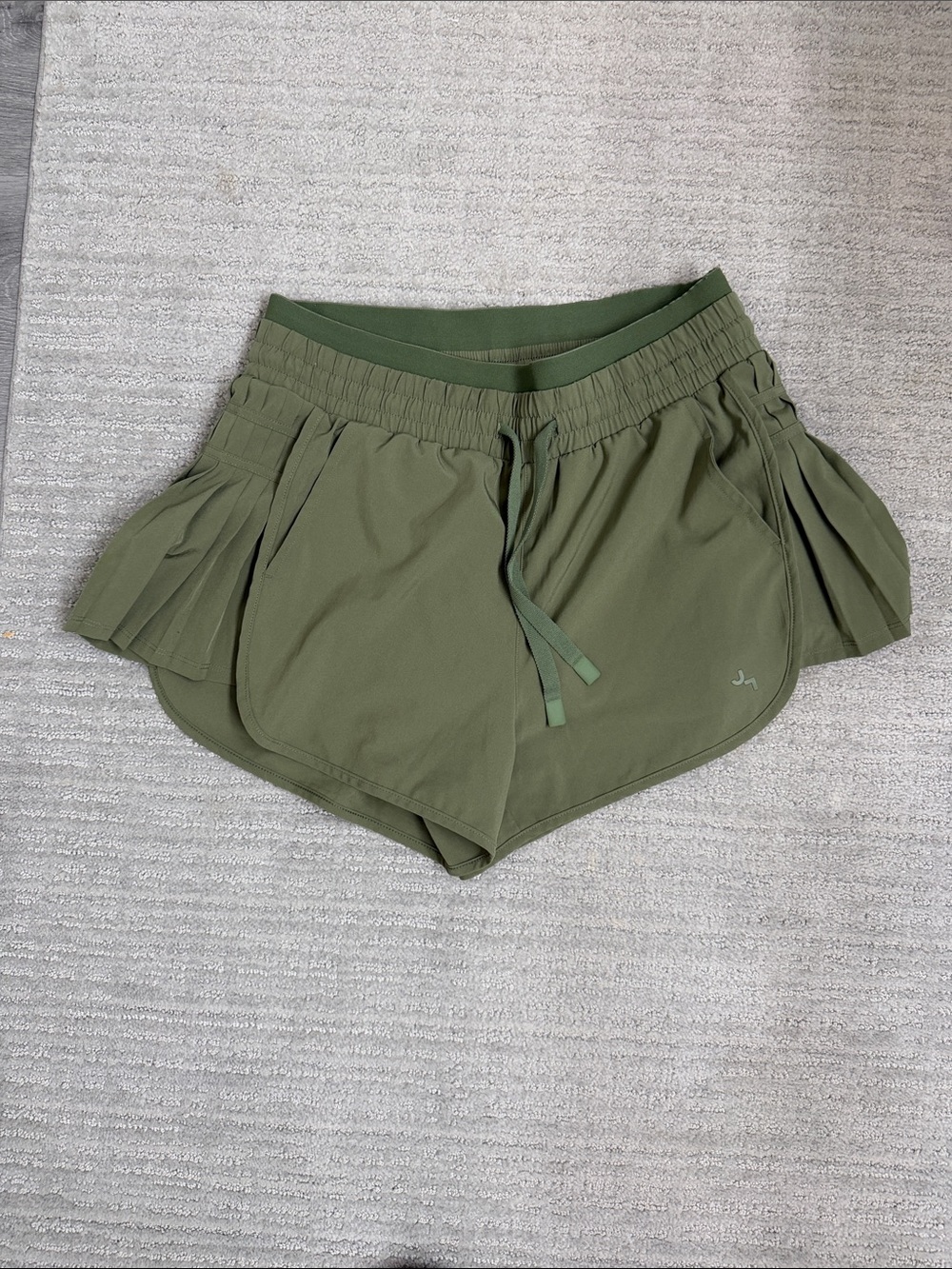 JoyLab Olive Green Athletic Pleated Side Shorts